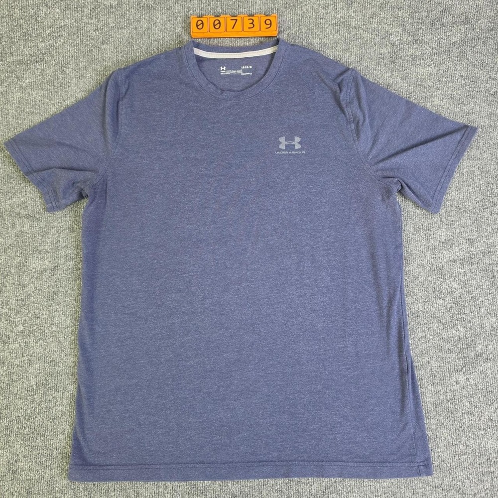 Under Armour HeatGear T-Shirt Men's Large Navy Blue Performance Athletic